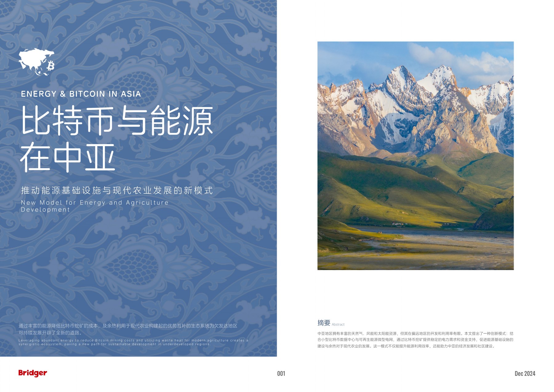 《比特币与能源在中亚》项目方案封面